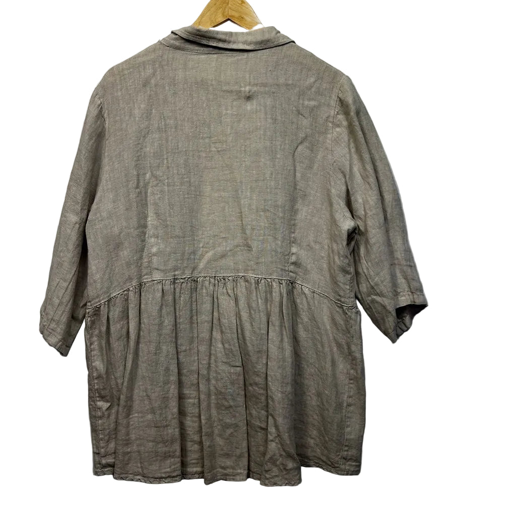 Imagine Beige Linen Jacket and Pants Set - Size M/L