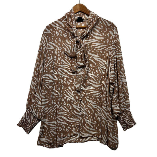 City Chic Animal Print Top - Size 22