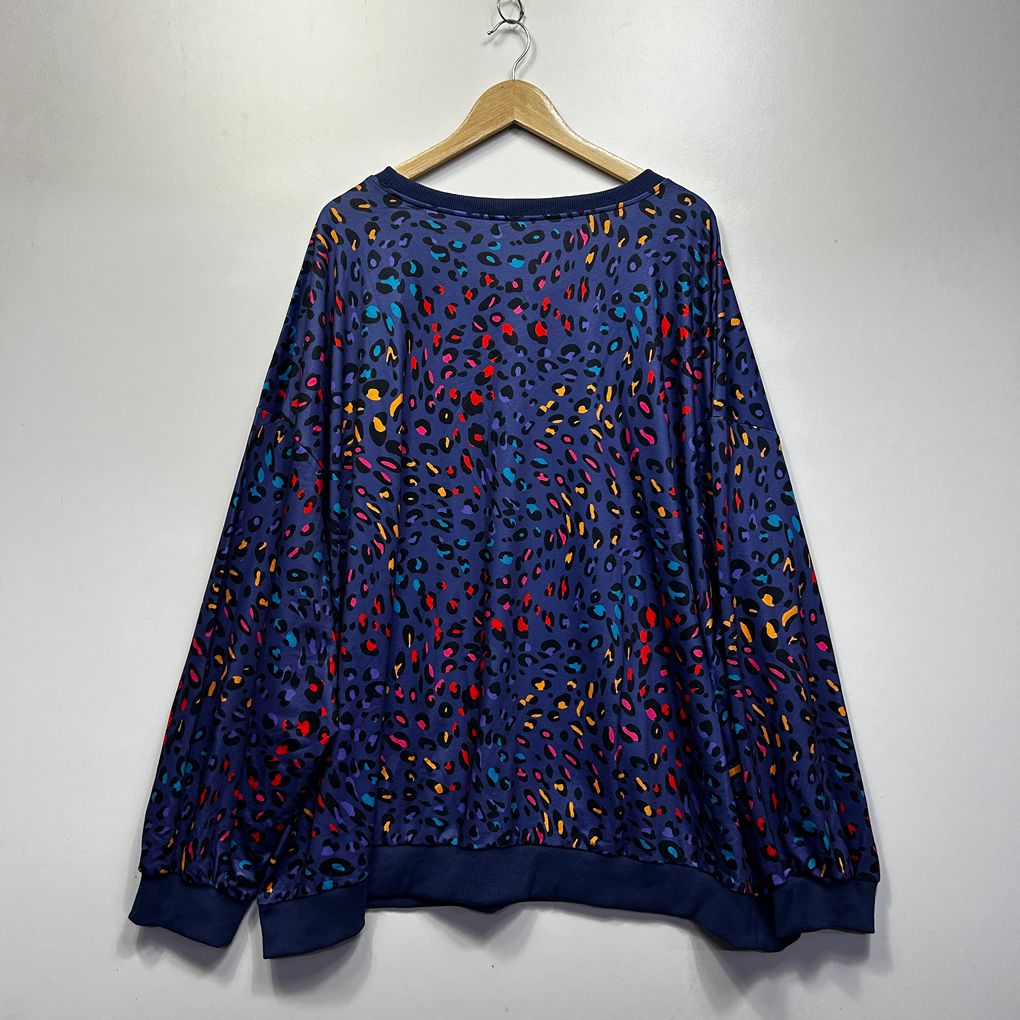 Bloomchic Navy Plus Size Cotton Sweatshirt Jumper - Size 30-34