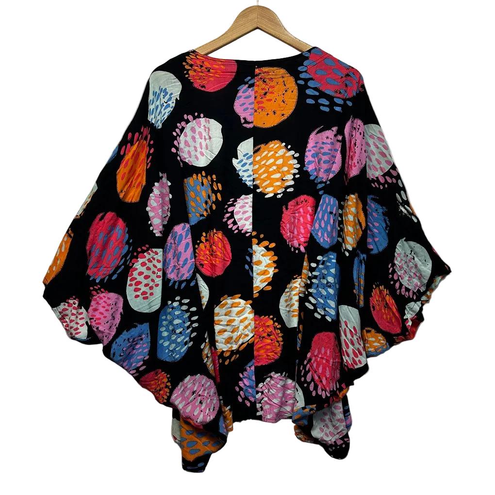 Taking Shape Black Multicoloured Kimono Jacket - One Size