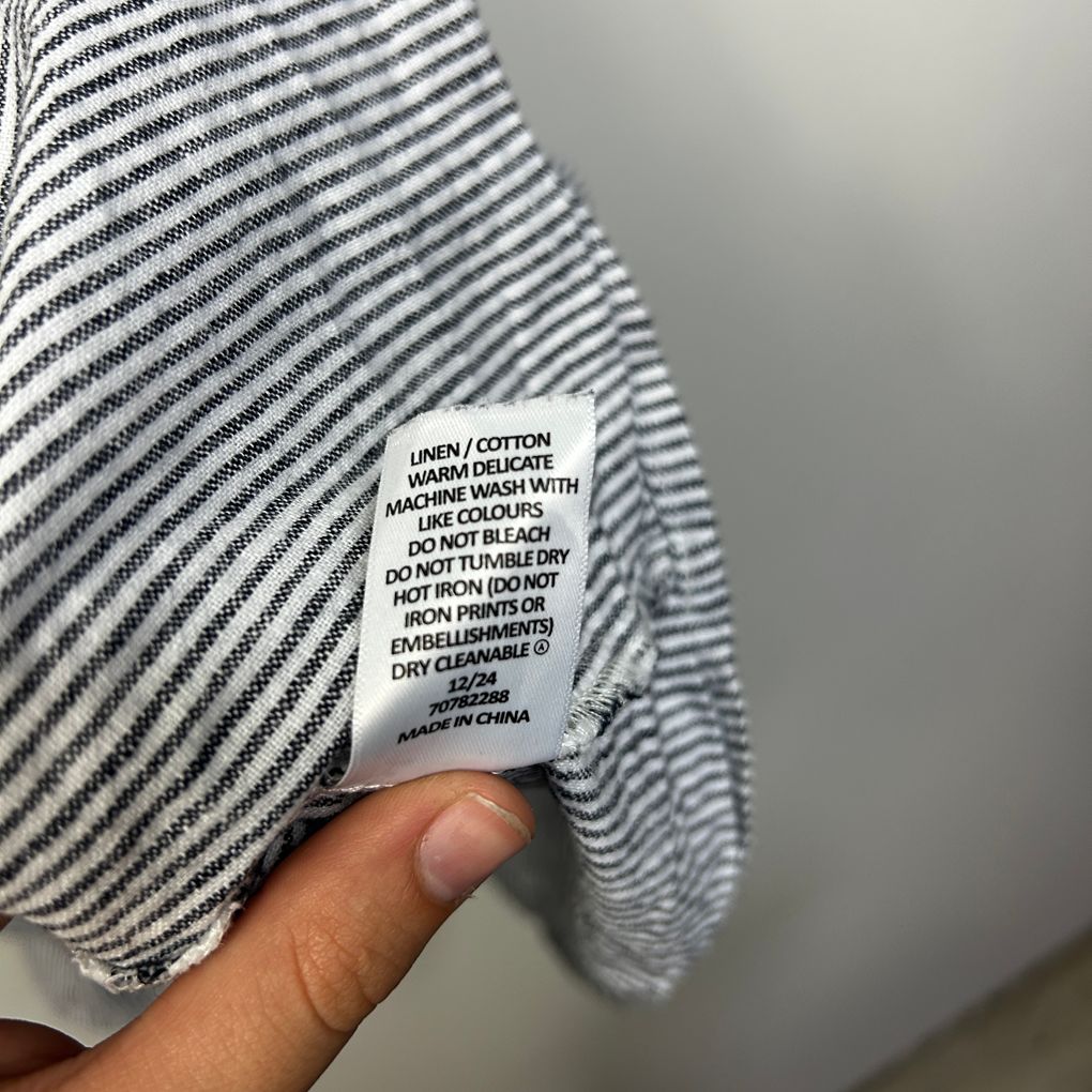 Target Navy Striped Plus Size Linen Top - Size 20