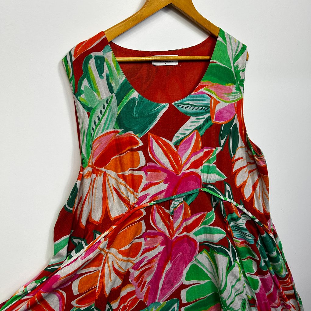 Virtuelle Red Plus Size Cotton Dress - Size 20