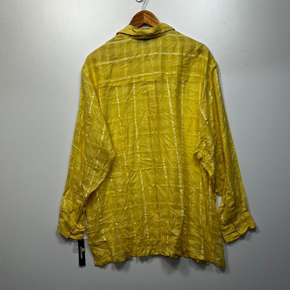 Potpourri Yellow Plus Size Cotton Shirt - Size 22L