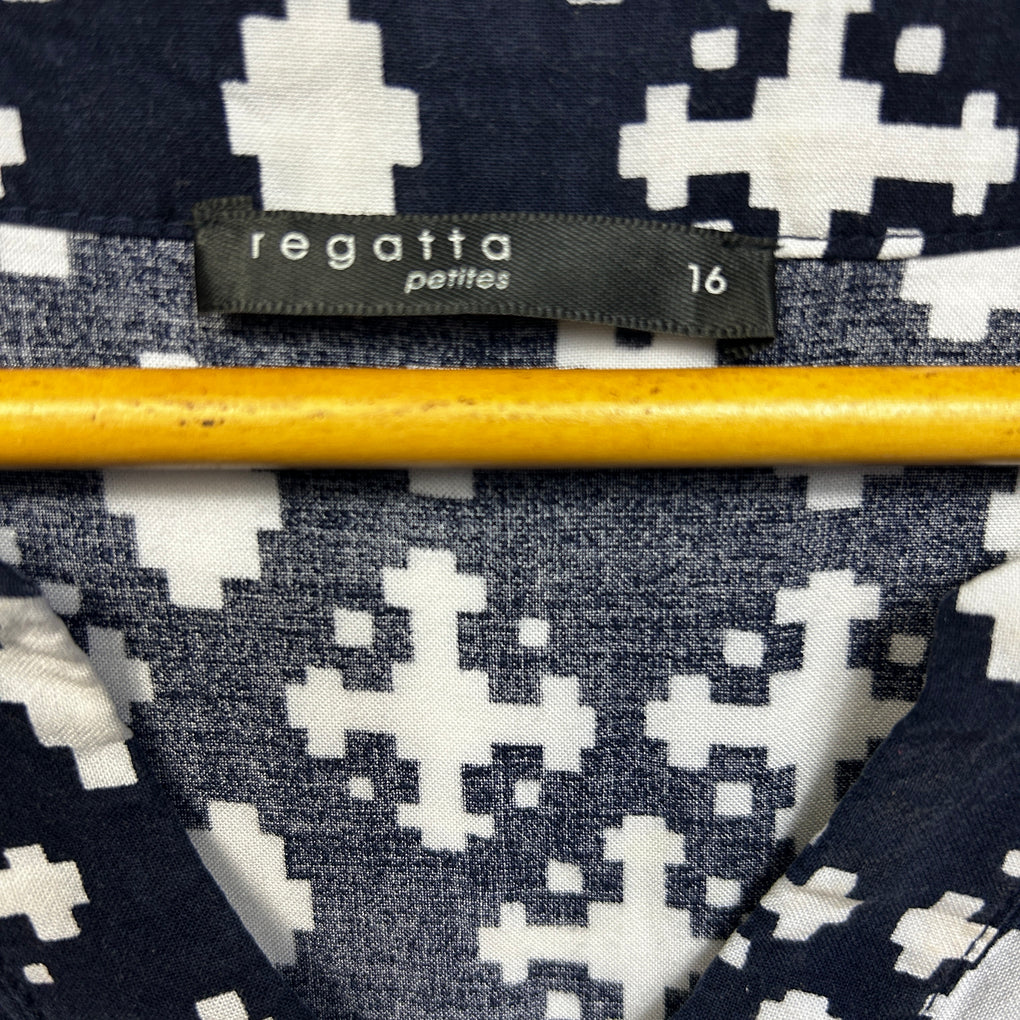 Regatta Black and White Print Top - Size 16