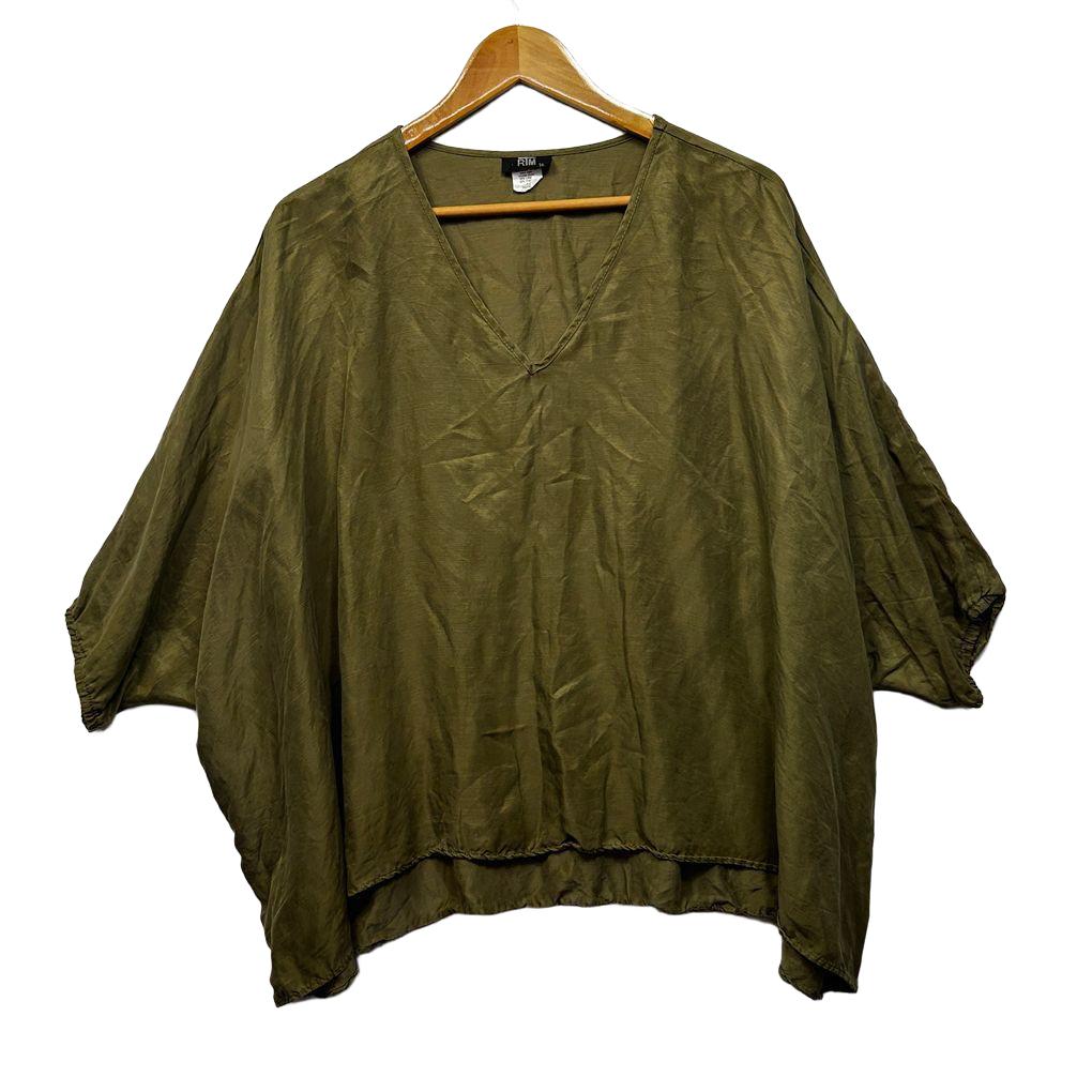 RTM Khaki Linen Top - Size 16