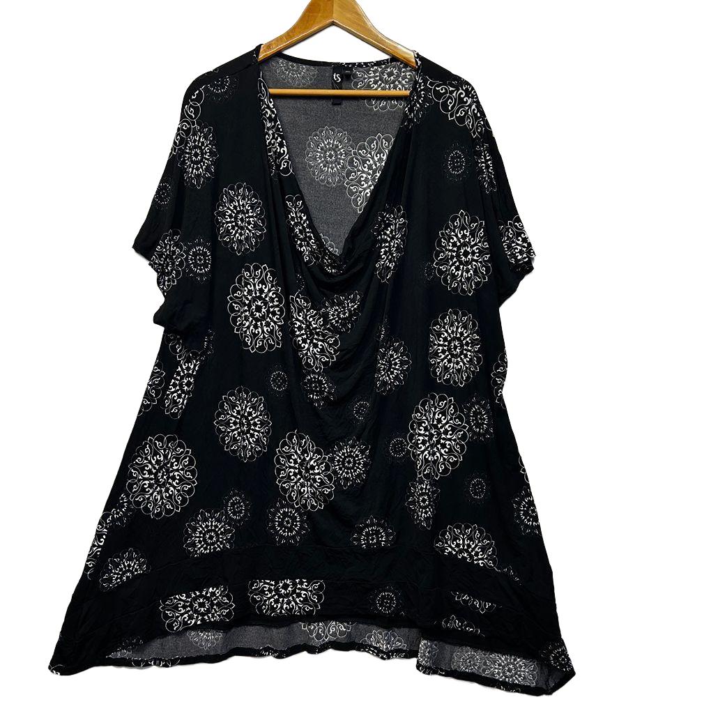 Taking Shape Black Print Tunic Top - Size L