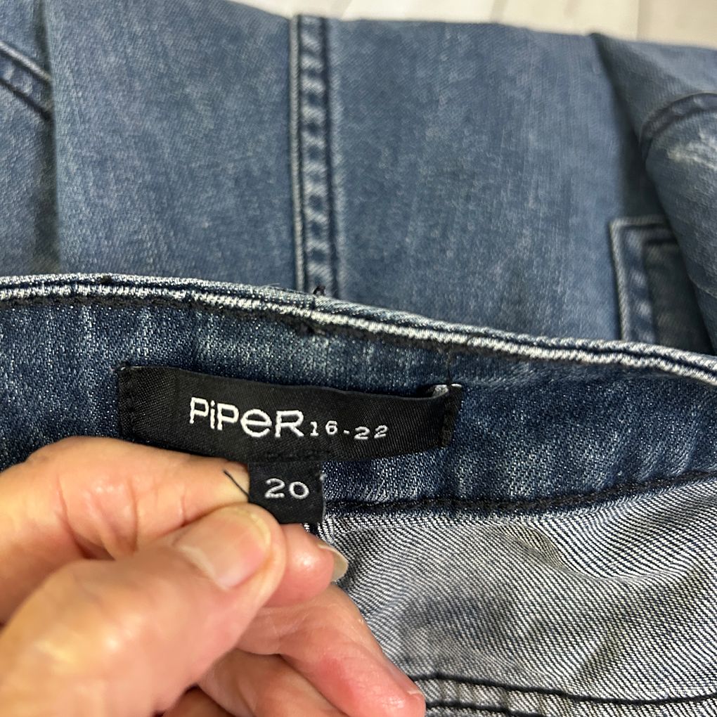 Piper Blue Distressed Jeans - Size 20