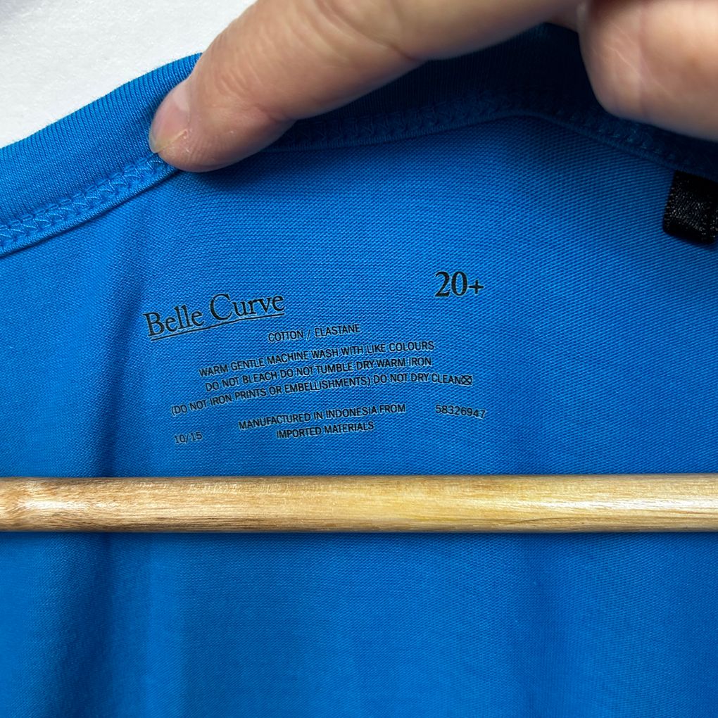 Belle Curve Blue Plus Size Cotton Top - Size 20