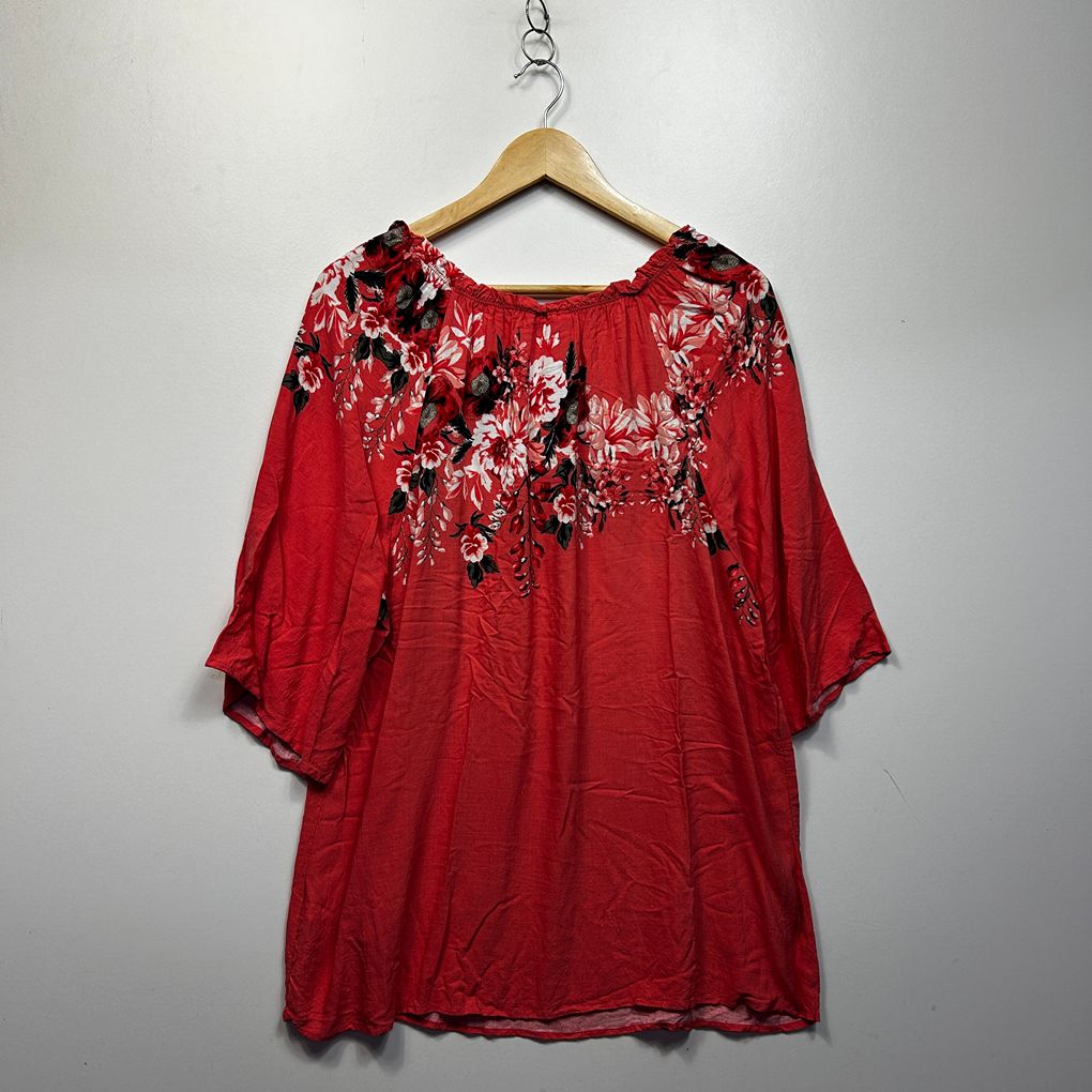Millers Red Floral Plus Size Top - Size 18