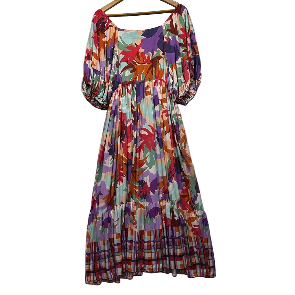 Henry Oscar Multicoloured Floral Maxi Dress - Size 14