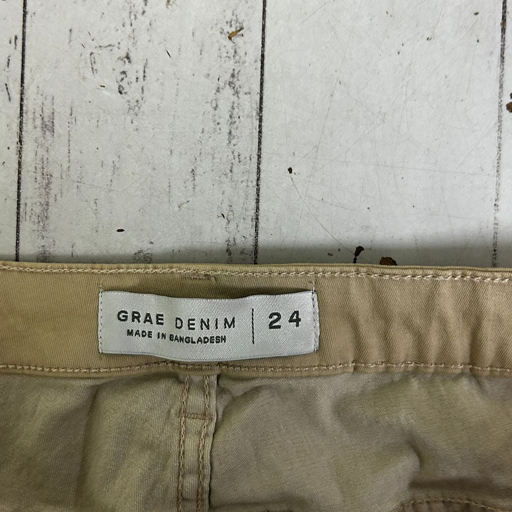 Suzanne Grae Beige Plus Size Cotton Pants - Size 24