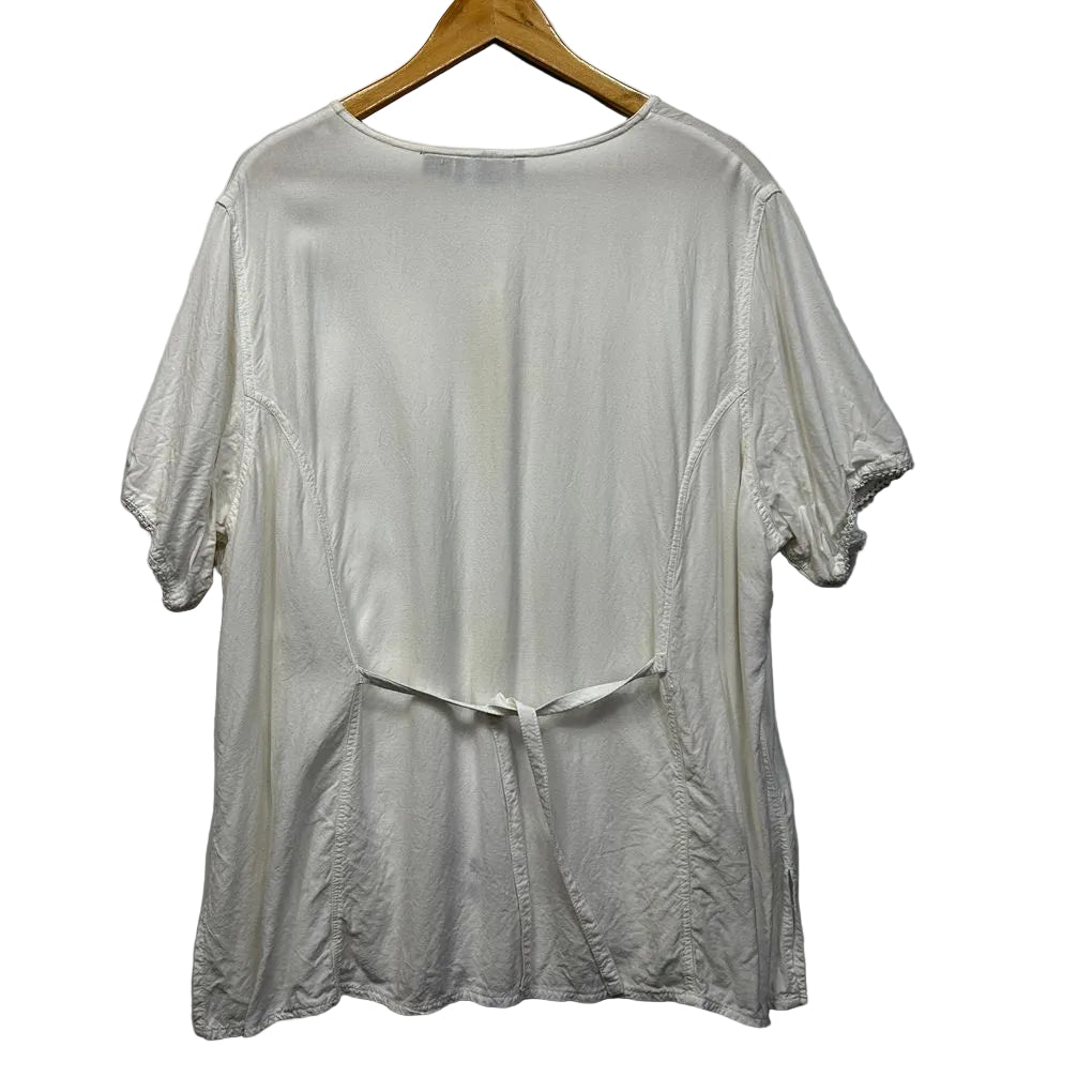 Clubhouse White Embroidered Boho Top - Size 22