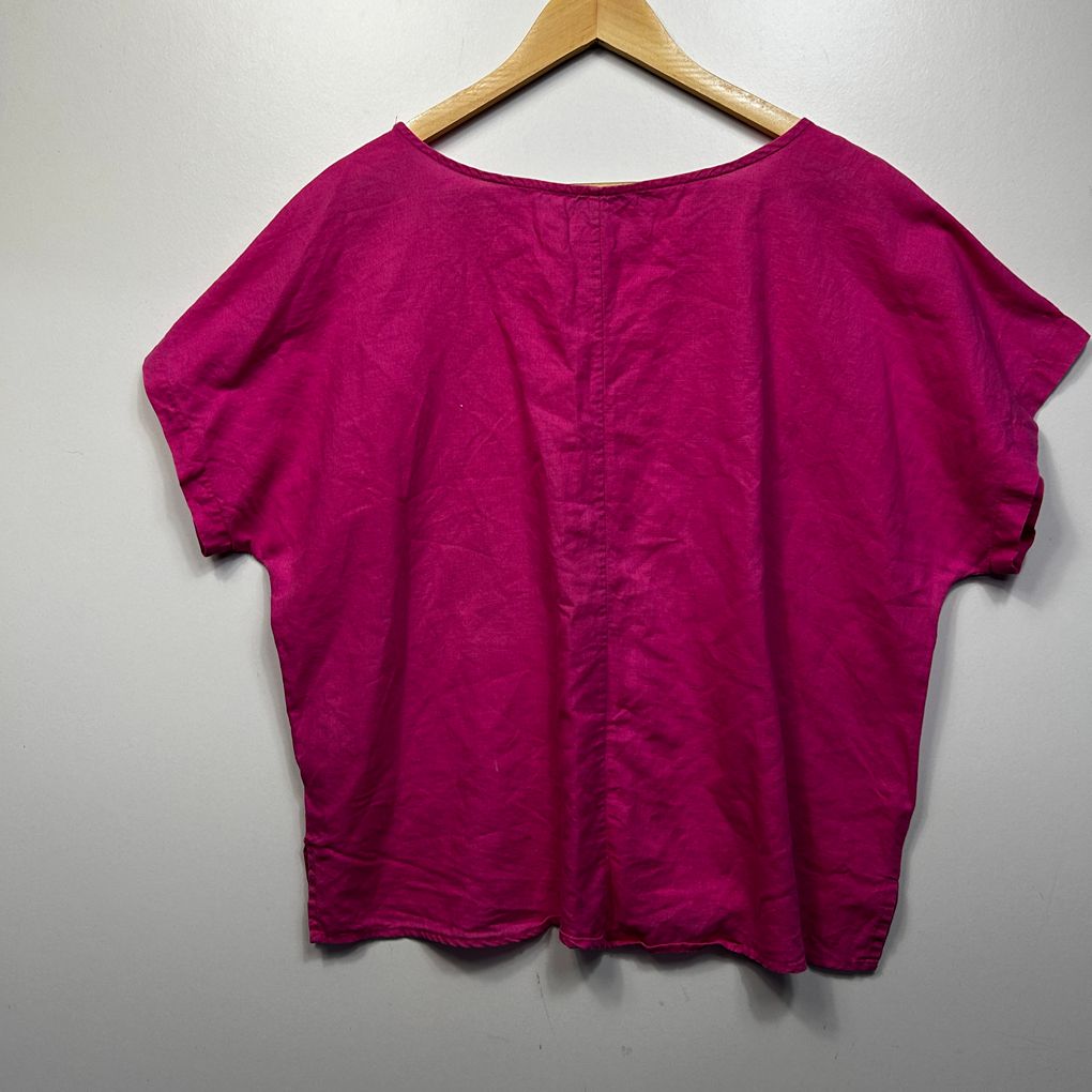 Suzanne Grae Linen Pink Linen Top - Size 14