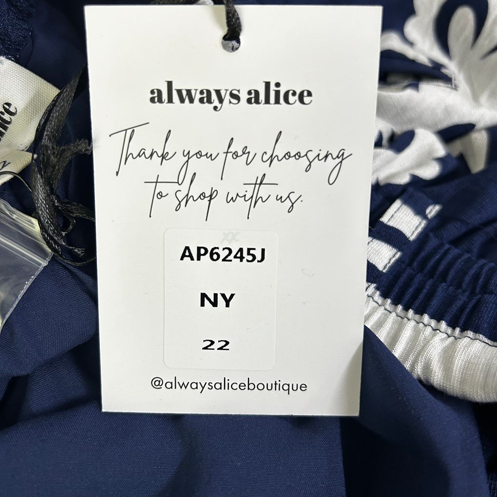 Always Alice Navy and White Pants - Size 22