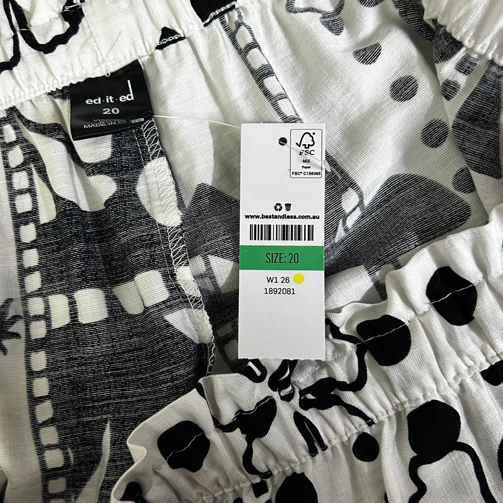 Ed.it.ed Black and White Plus Size Pants - Size 20