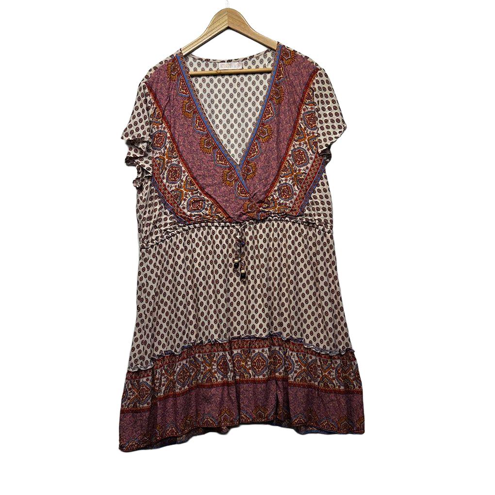 Orange Sherbet Cream Plus Size Boho Dress - Size 24/22/20