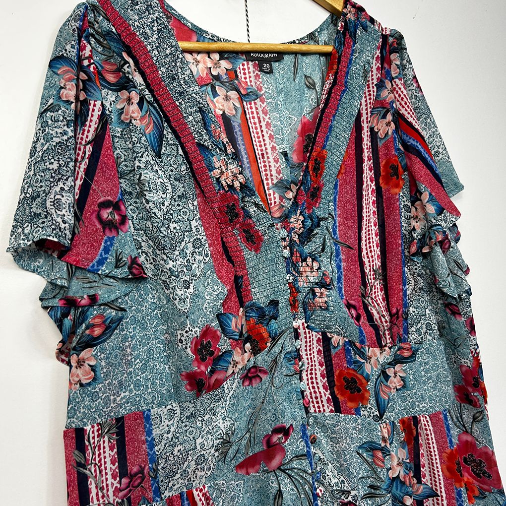 Autograph Multicoloured Plus Size Maxi Dress - Size 20
