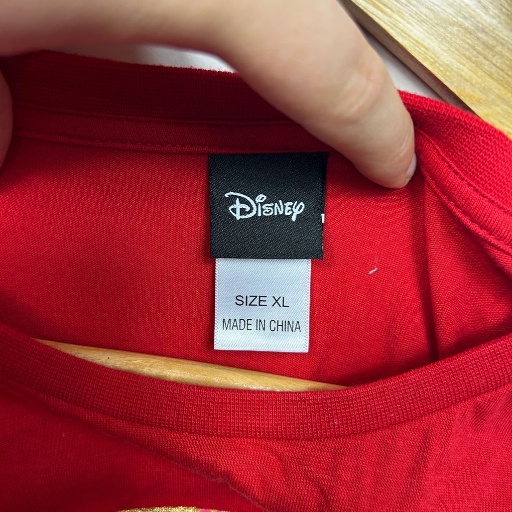 Disney Mickey Minnie Mouse Red Cotton T-Shirt - Size XL