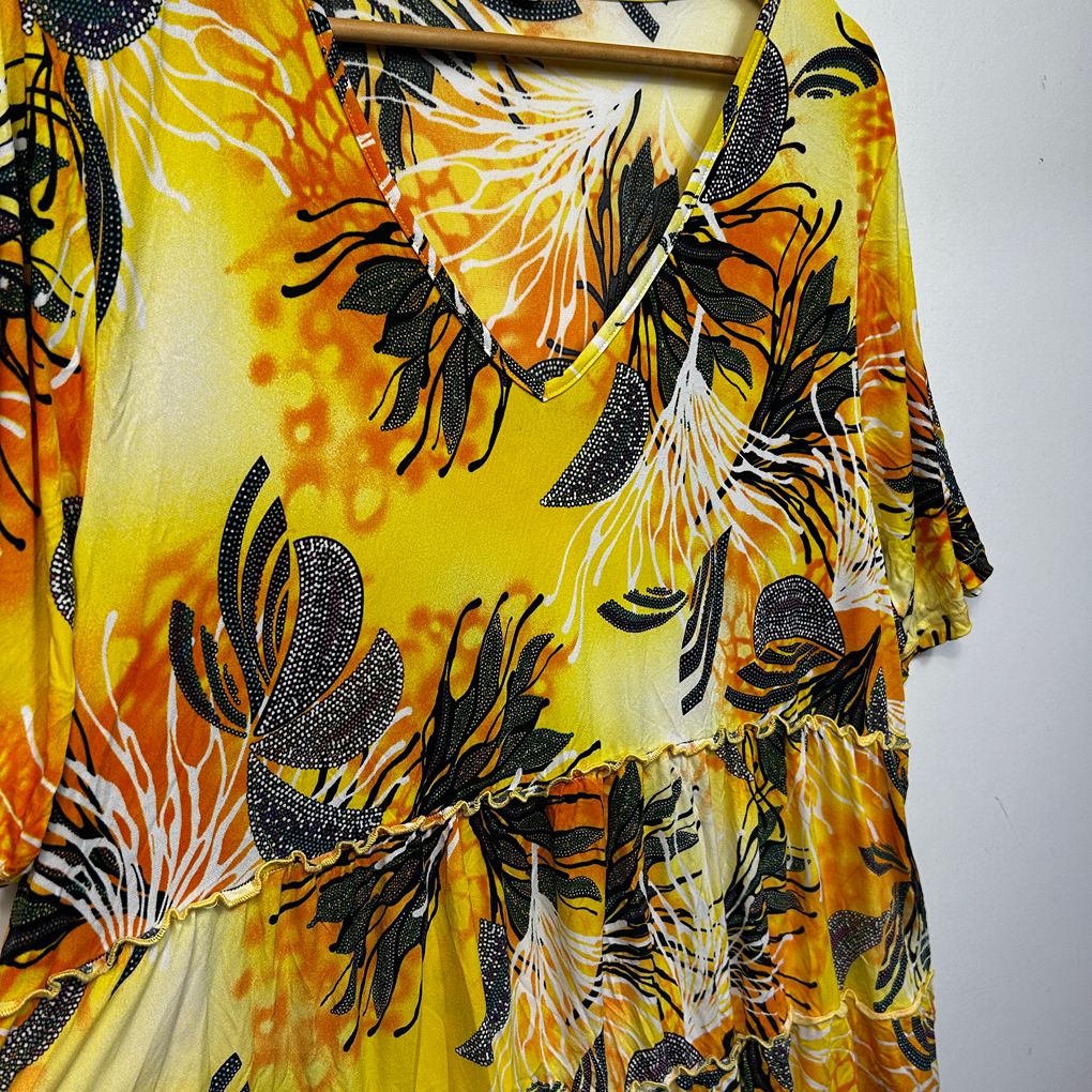 Taking Shape Yellow Tiered Top - Size 18