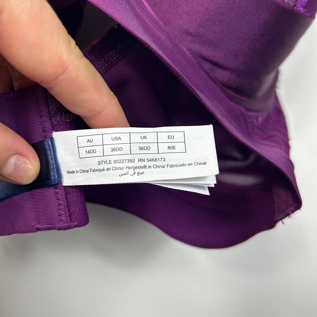 Fox & Royal Purple Bra - Size 14DD