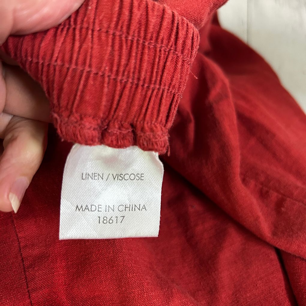 Suzanne Grae Linen Red Pants - Size 16