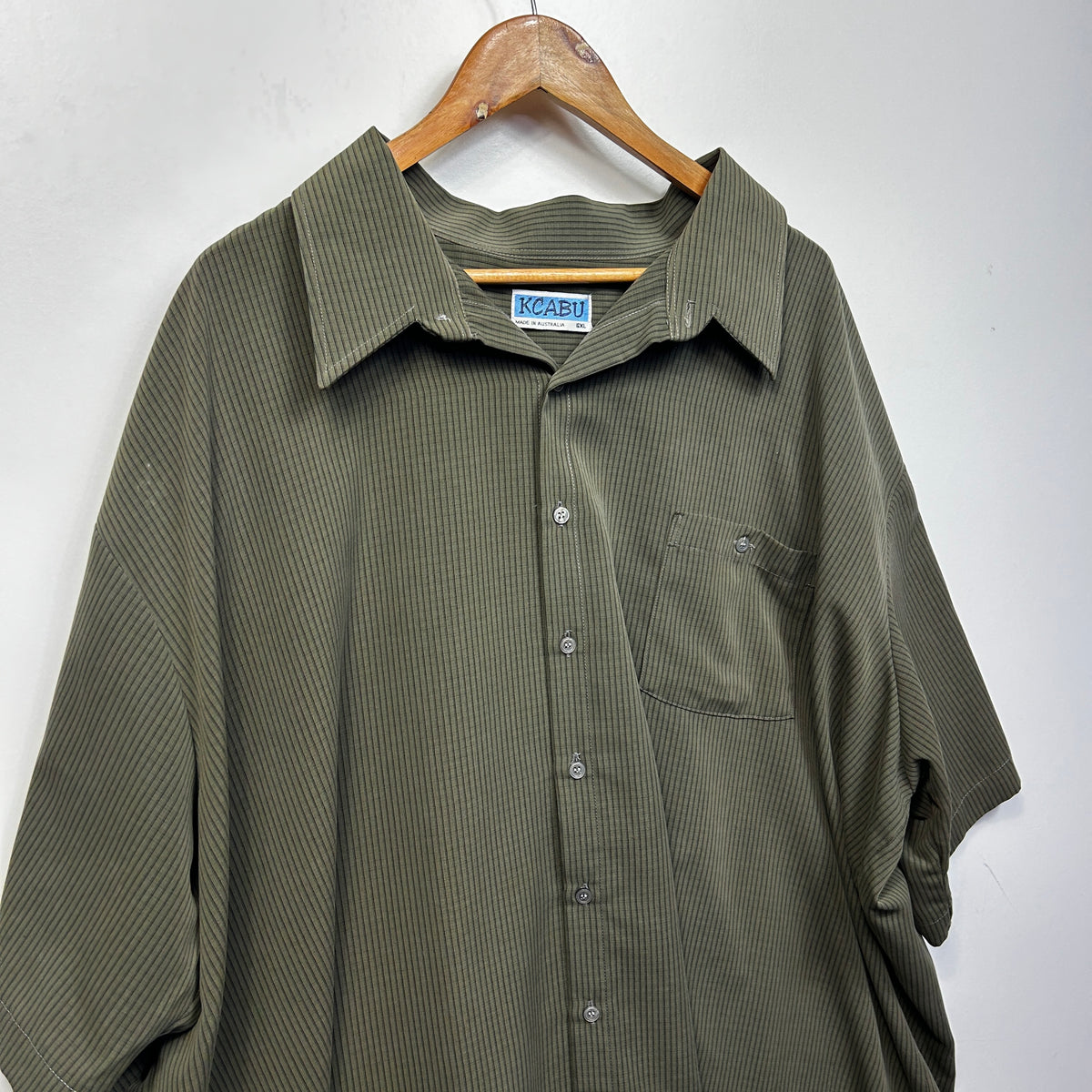 Vintage Striped Made in Australia Khaki Shirt - Size 5XL