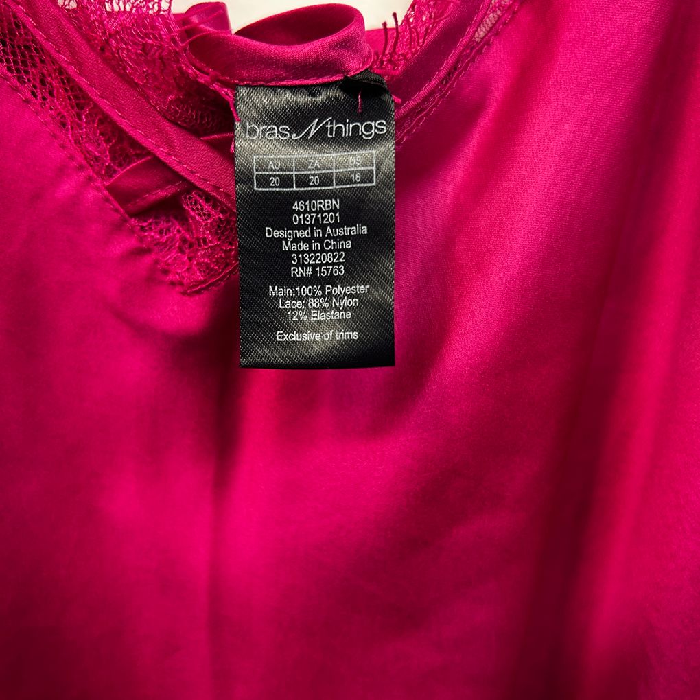 Bras N Things Pink Satin Slip - Size 20