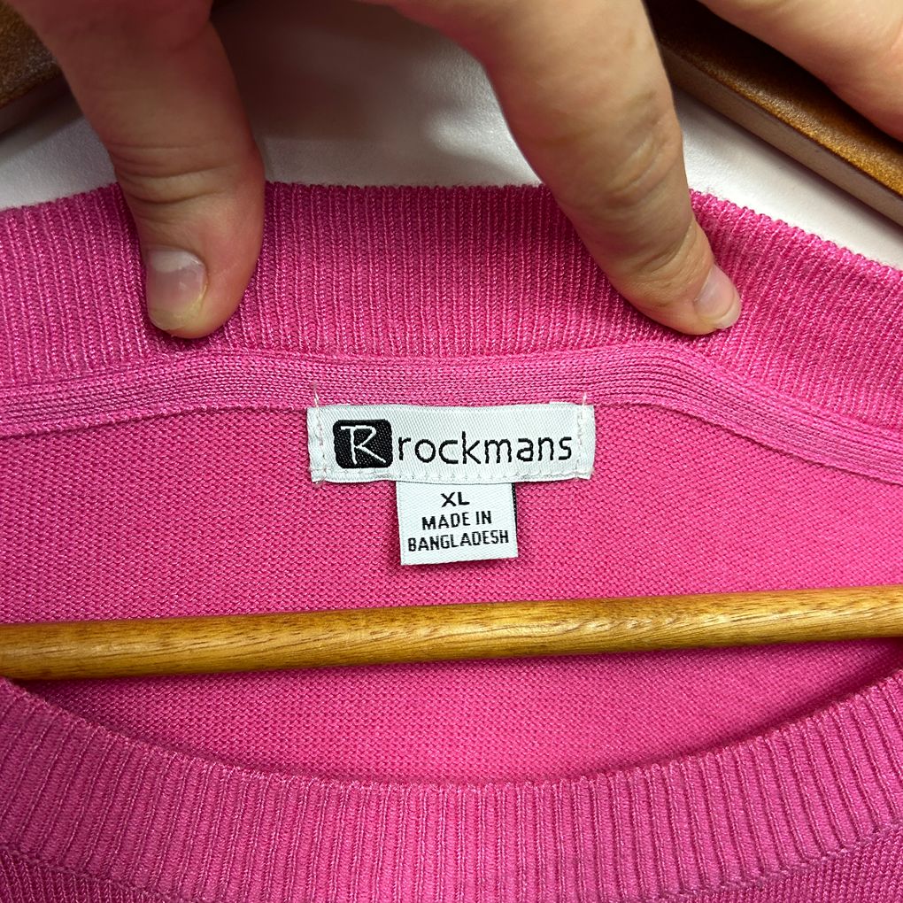 Rockmans Pink Striped Jumper - Size XL