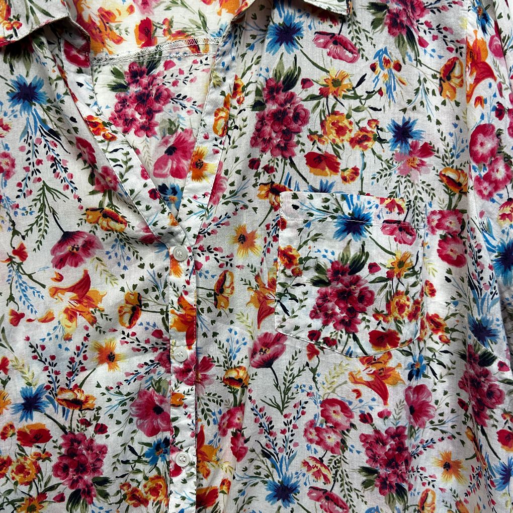 Millers White Floral Plus Size Cotton Shirt - Size 20