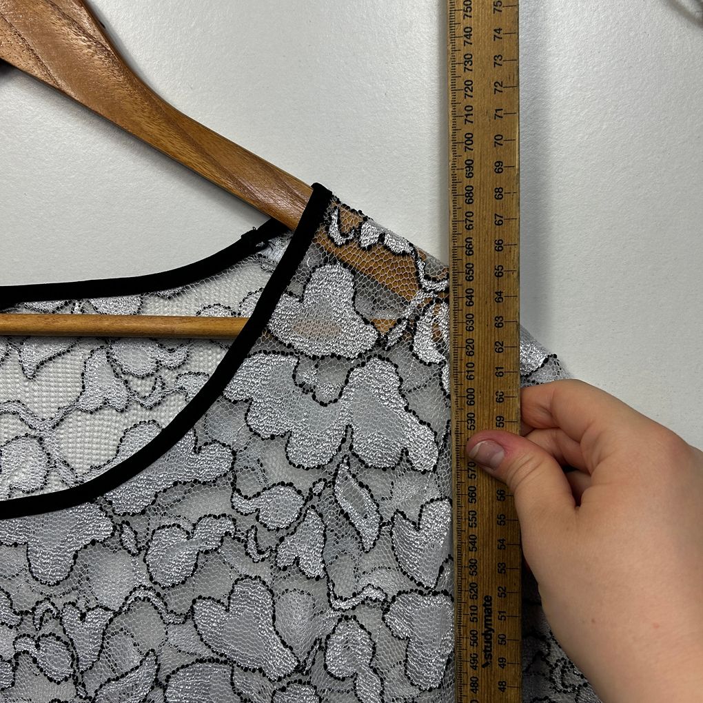Taking Shape White Lace Sheer Top - Size