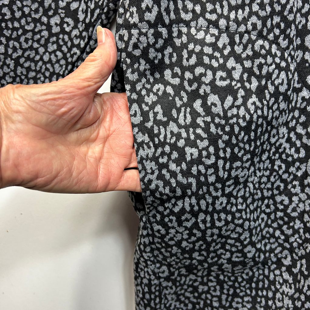Autograph Black Animal Print Coat Jacket - Size 24