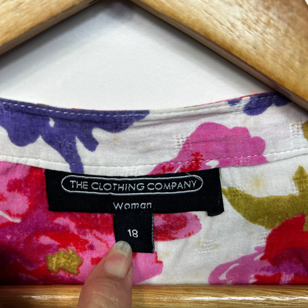 The Clothing Company Multicoloured Floral Cotton Shirt - Size 18