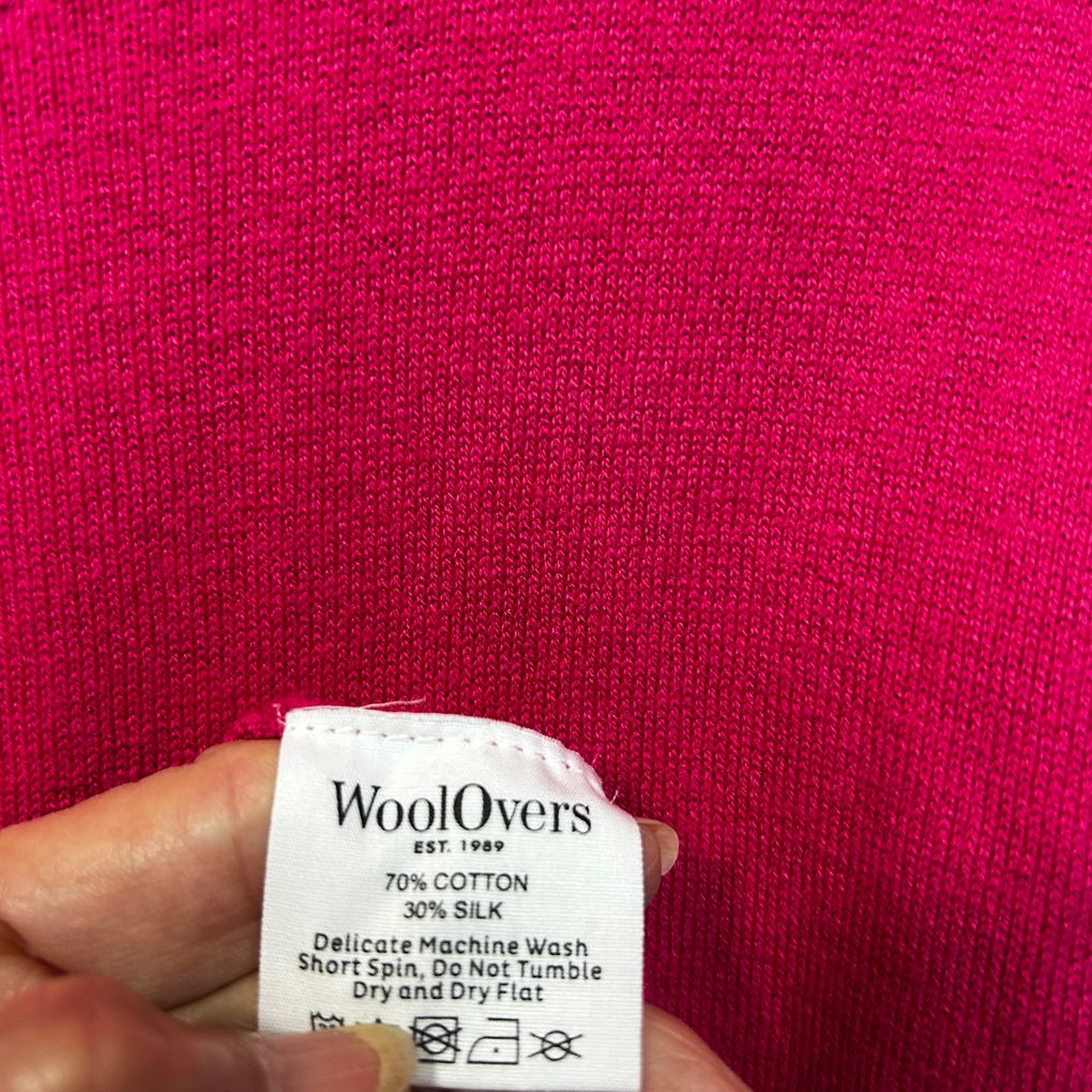 WoolOvers Pink Cotton Cotton Silk Cardigan - Size L