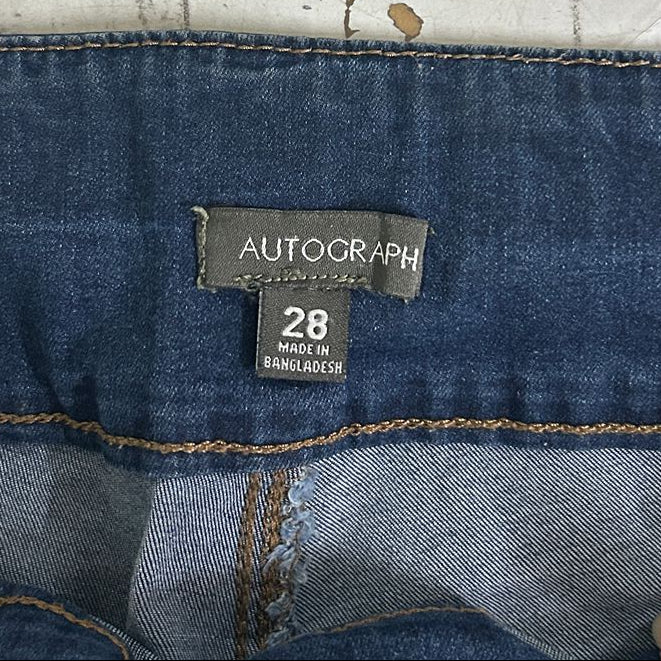 Autograph Blue Plus Size Denim Shorts - Size 28