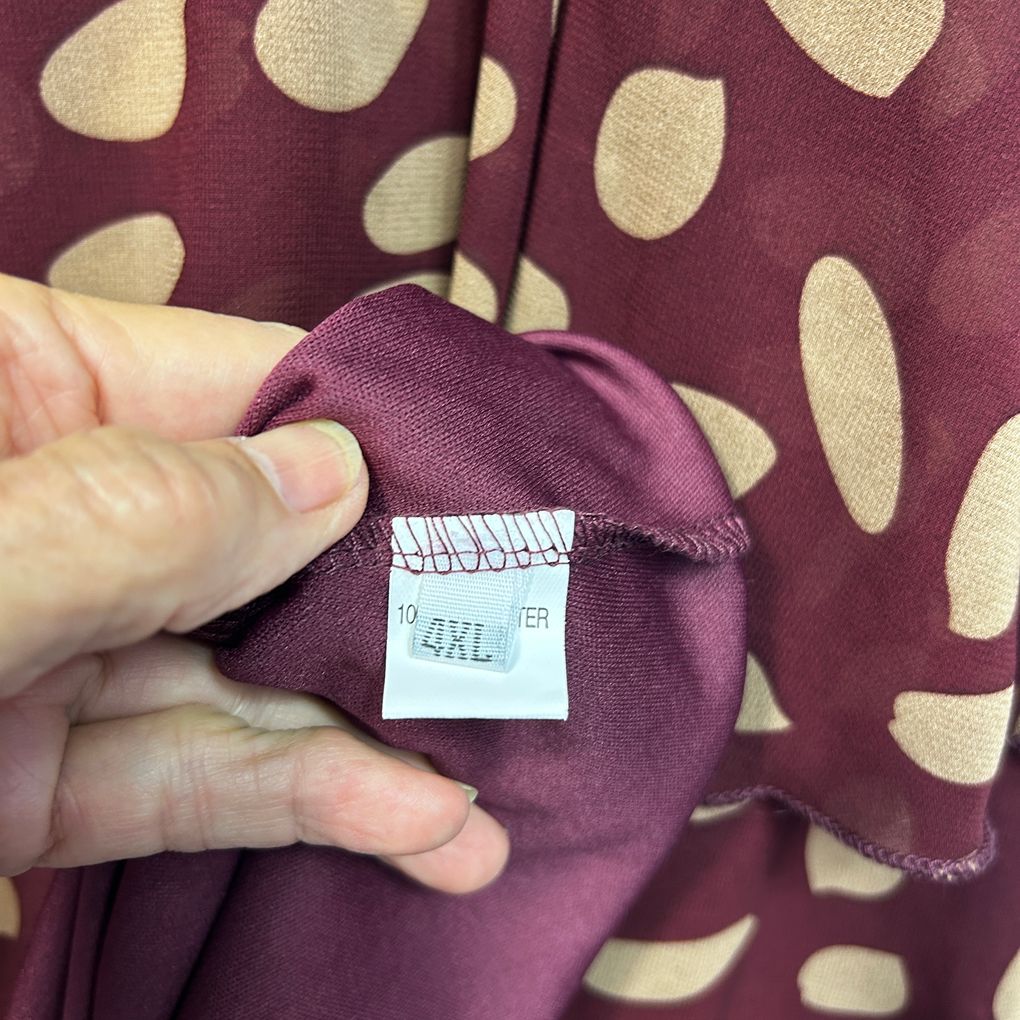 Burgundy Spot Dress - Size 4XL