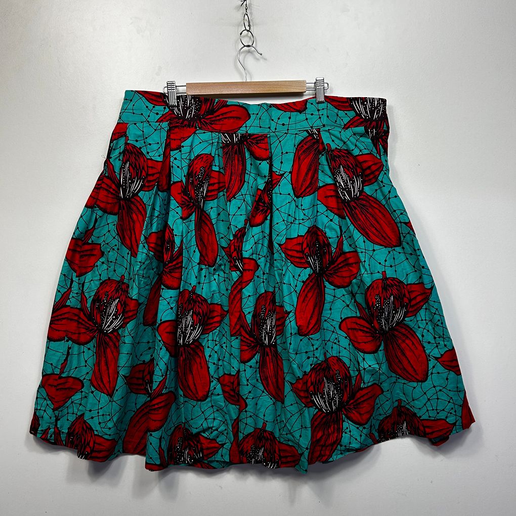 Handmade Turquoise Fit and Flare Skirt - Fits 20/22