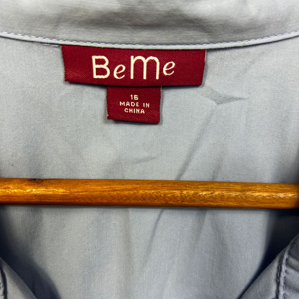 Beme Blue Cotton Shirt - Size 16
