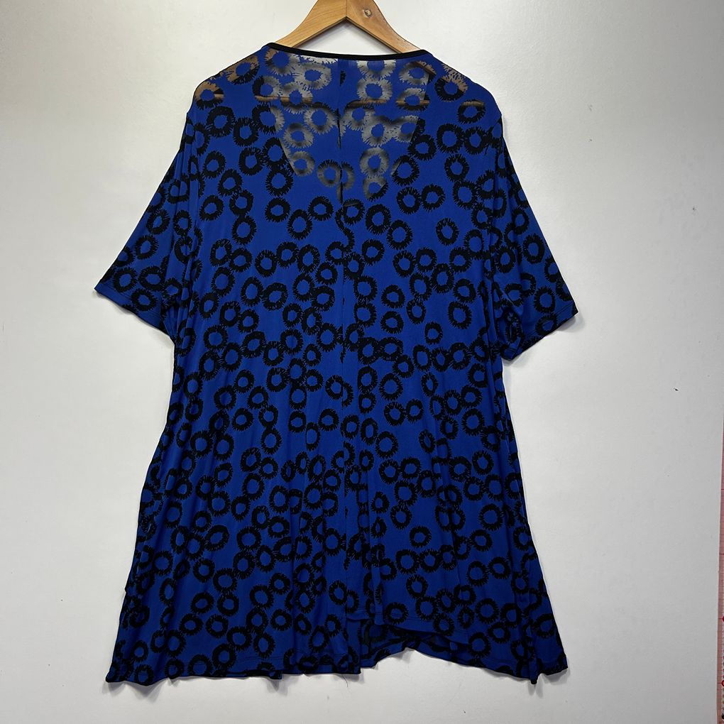 Taking Shape Blue Print Top Layer Dress - Size 18/M