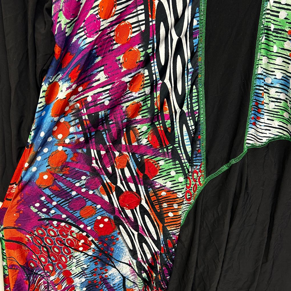 Taking Shape Multicoloured Patchwork Tunic Top - Size 14/XS