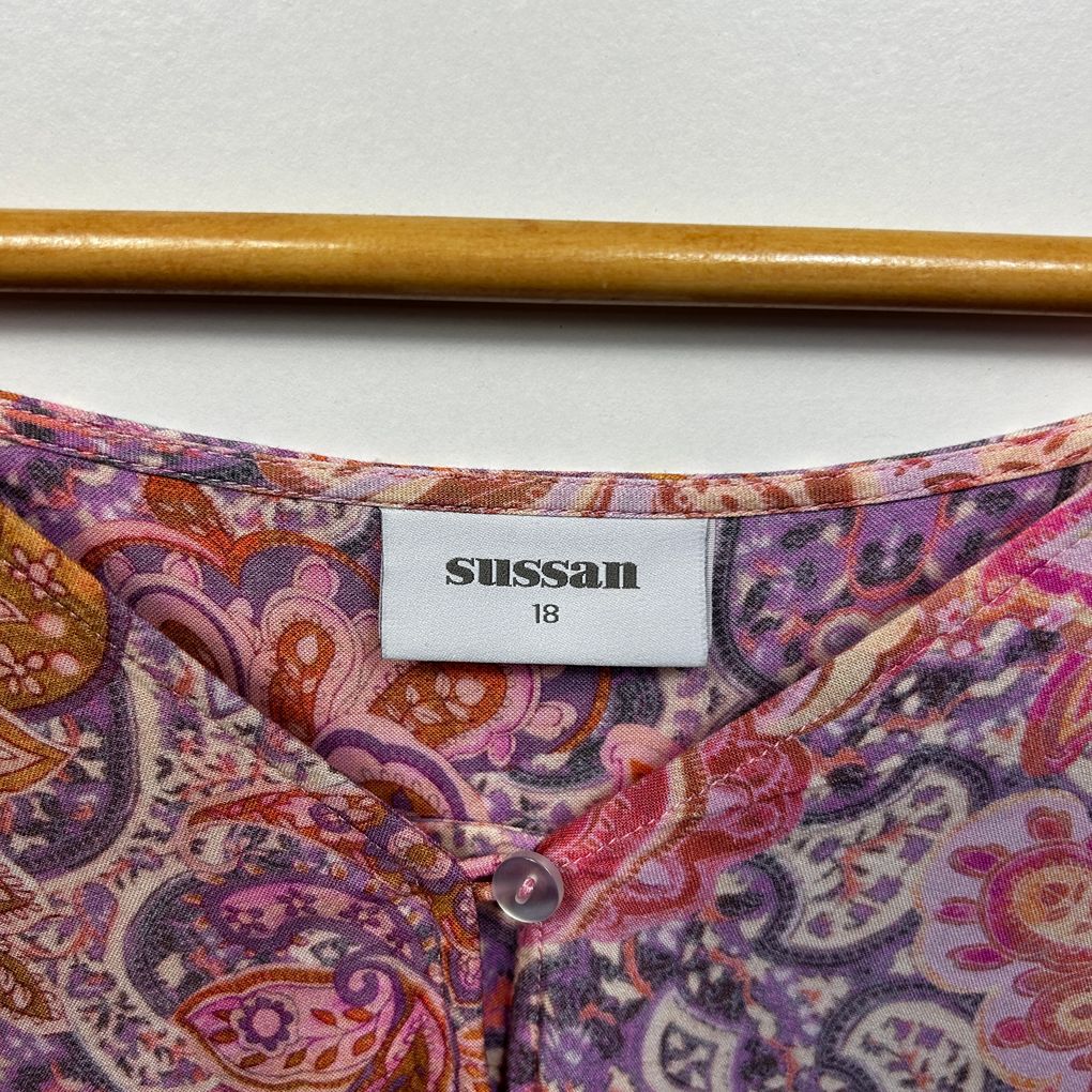Sussan Pink Paisley Plus Size Top - Size 18