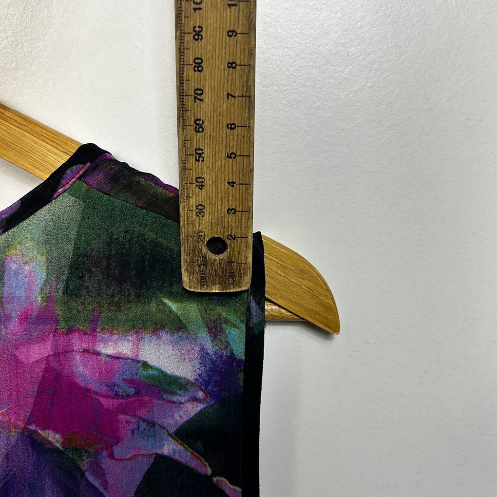 Taking Shape Purple Floral Sheer Tunic Top - Size 16/18
