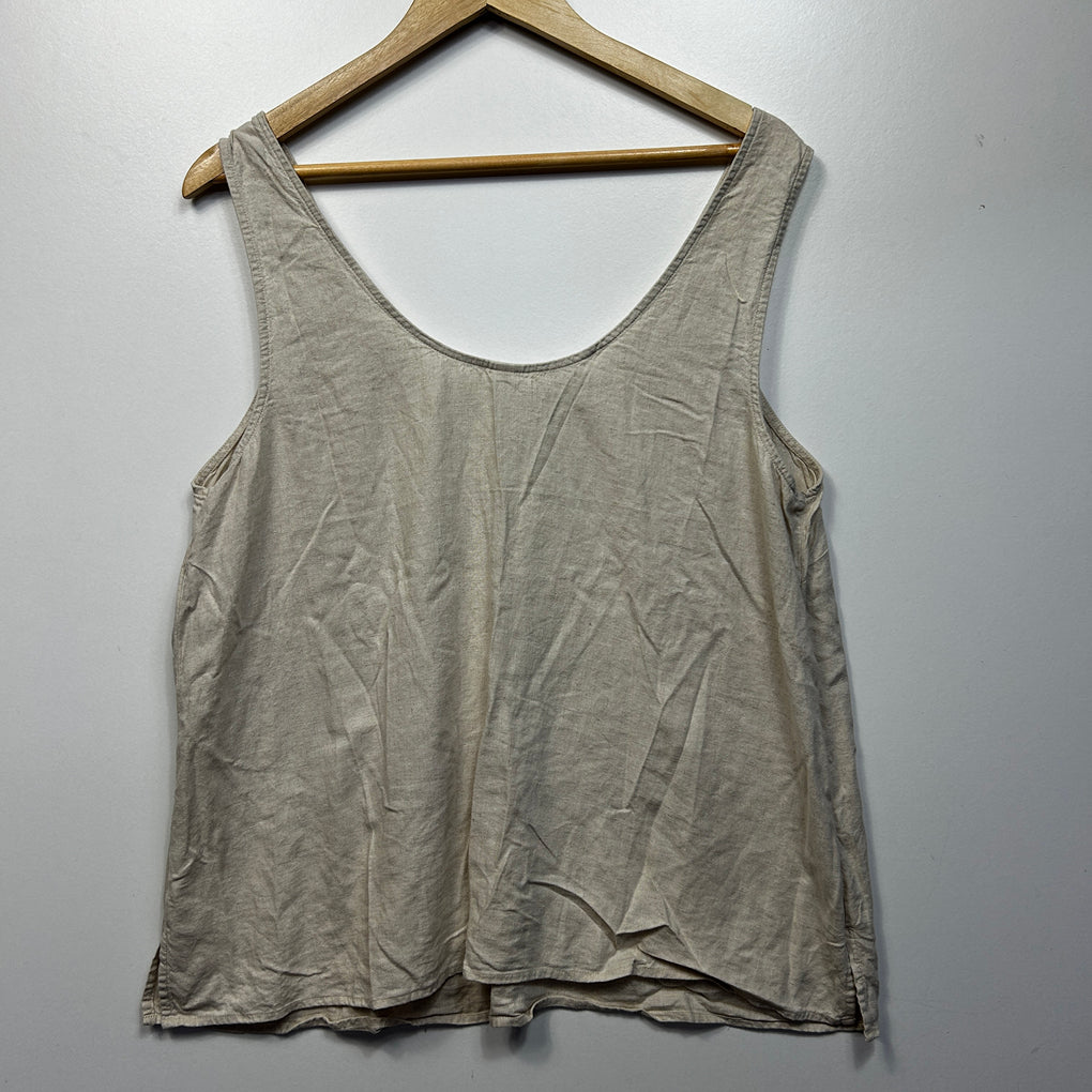 Anko Beige Linen Tank Top - Size 18