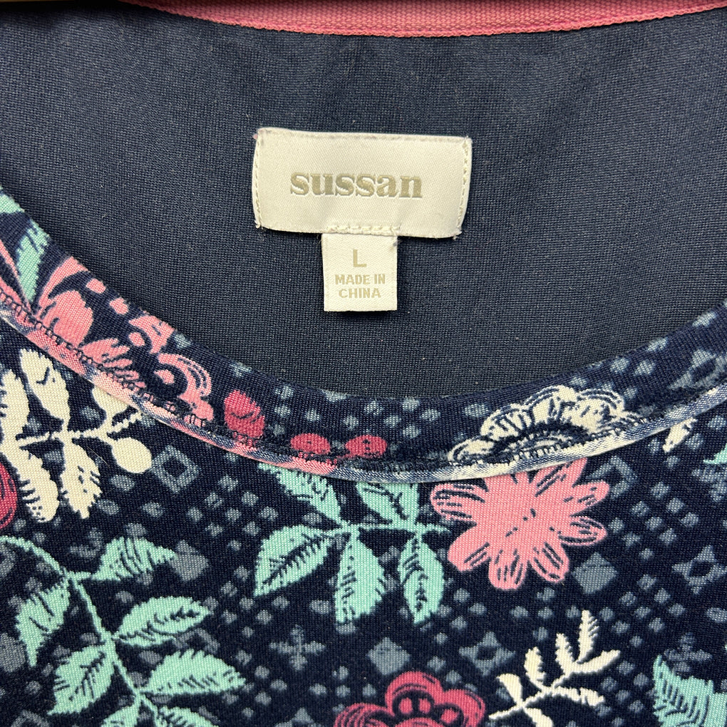 Sussan Navy Floral Sleep Nightie Dress - Size L