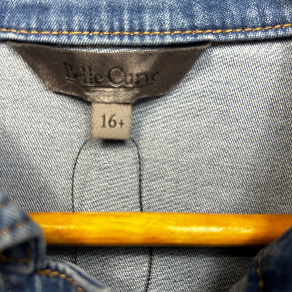 Belle Curve Blue Cotton Denim Jacket - Size 16