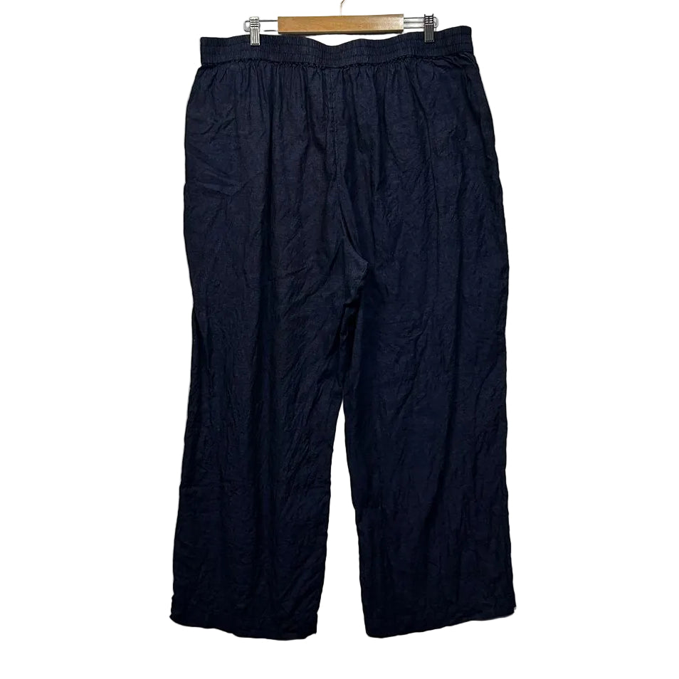 Sussan Navy Plus Size Linen Pants - Size 20