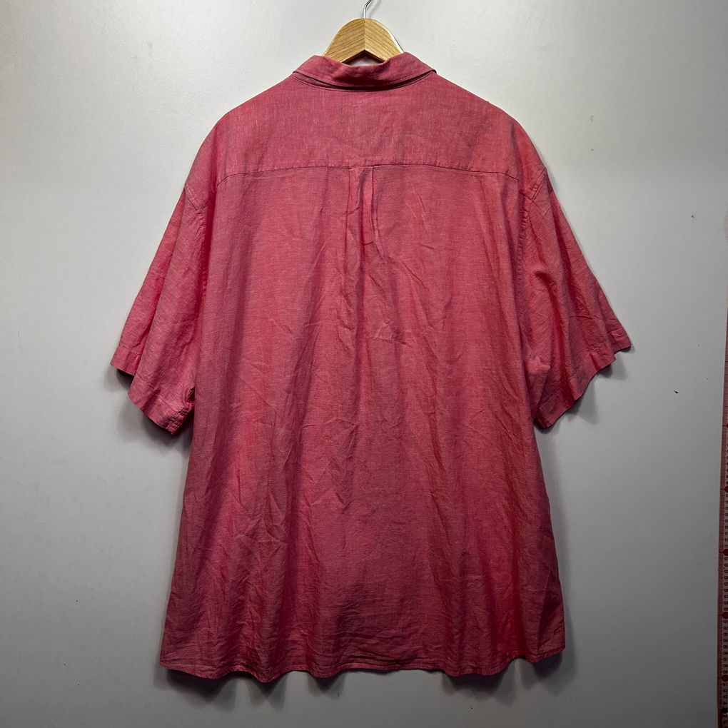 Johnny Bigg Pink Linen Short Sleeve Shirt - Size 6XL