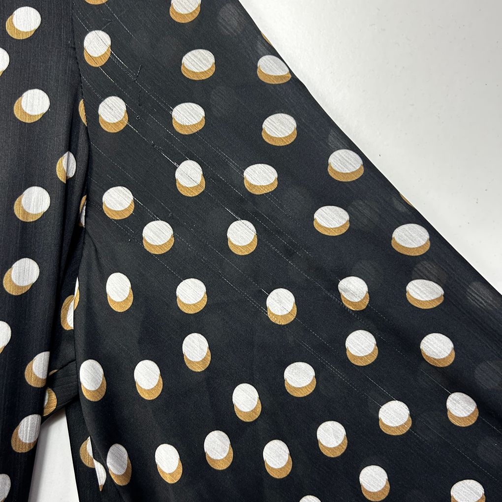 Karen Millen Black Spot Tiered Dress - Size 22/24 (Fault)