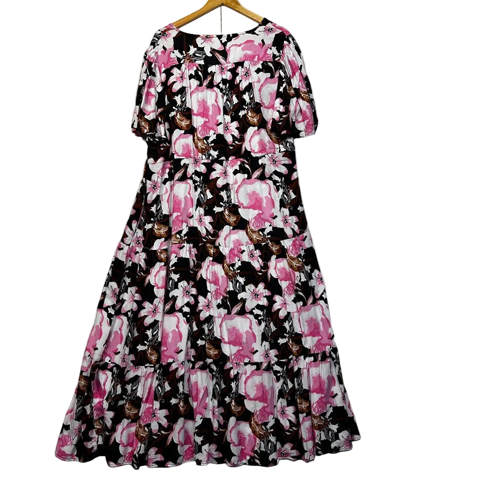 Rivers Black Floral Maxi Dress - Size 22