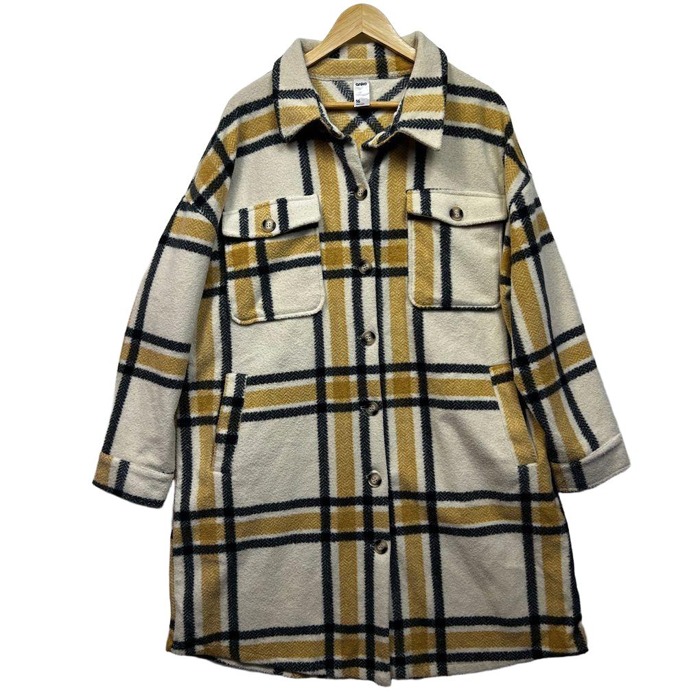 Anko Check Shacket - Size 16