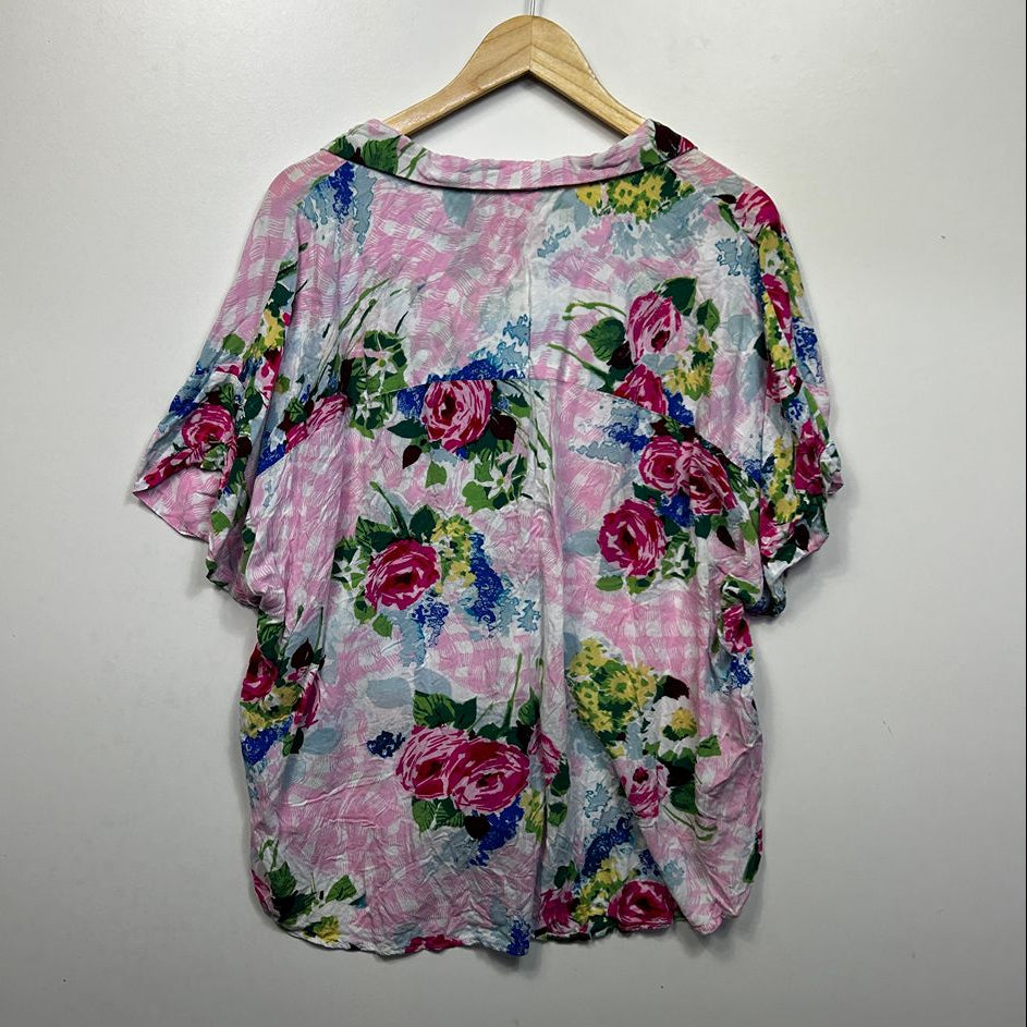 Peter Alexander Pink Floral Pyjama Top - Size XL